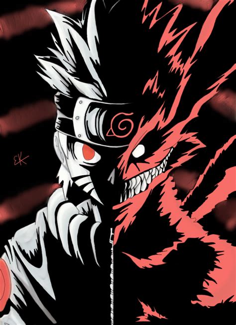 Naruto And 9 Tailed Beast Digital Draw By Emariami On Deviantart