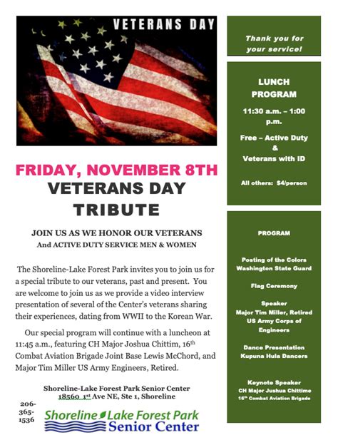 Shoreline Area News Veterans Day Tribute At Senior Center Nov 8