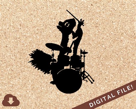 Squirrel Playing Drums Vector Image Png  Svg Cut File Etsy