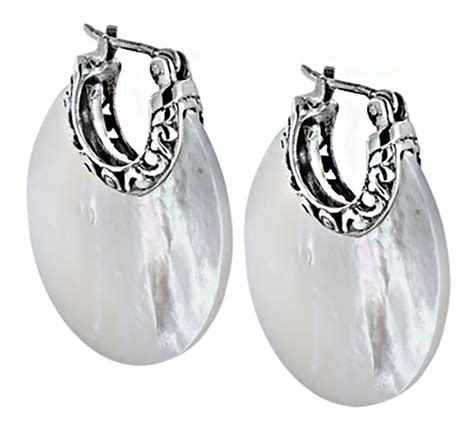 Artisan Crafted By Robert Manse Mother Of Pearl Hoop Earrings Qvc Com