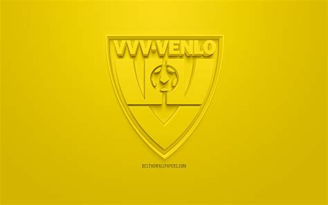 Vvv Venlo Creative 3d Logo Yellow Background 3d Emblem Dutch