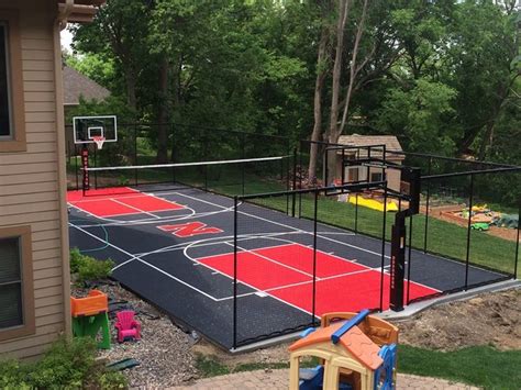 Snapsports Backyard Multi Game Court Huskers Theme Landscape By