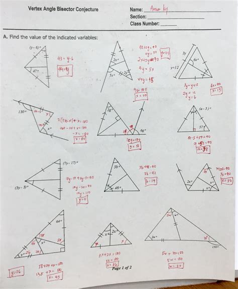 Triangle Interior Angle Worksheet Answers —