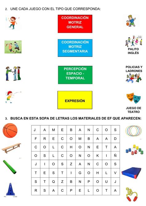 Lo podrás hacer en dos formatos: Tipos de juegos en EF. - Ficha interactiva | Actividades ...