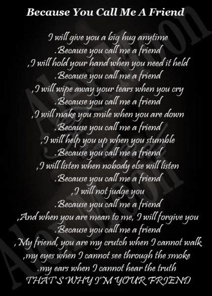 The Fallen Angel: Because You Call Me A Friend - A Beautiful Poem By