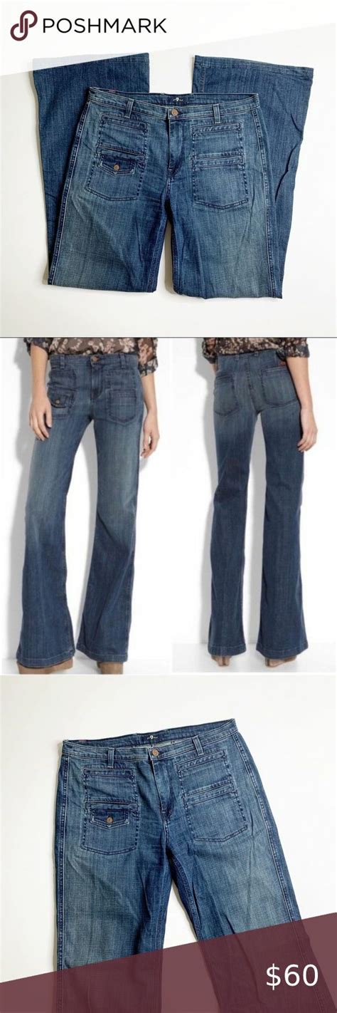 7 for all mankind georgia low rise flare jeans size 31 dark wash bell bottom low rise flare