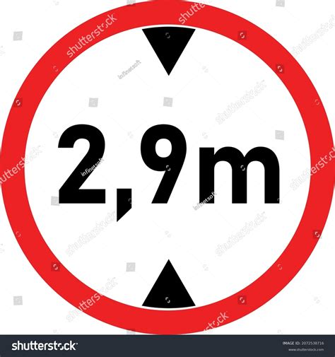 Vehicle 29 Meters Height Traffic Sign Stock Vector Royalty Free