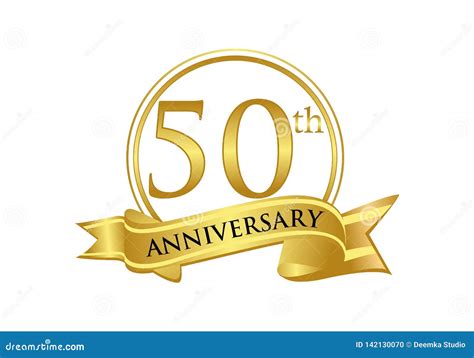 50th Anniversary Celebration Logo Vector Stock Illustration