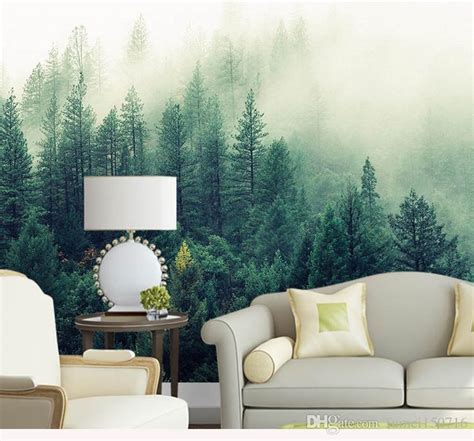 Custom 3d Papel Murals Nature Fog Trees Forest Wallpaper 3d Wall Photo