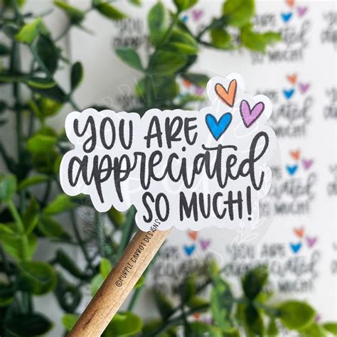 You Are Appreciated So Much Sticker© Thank You Sticker Etsy Etsy