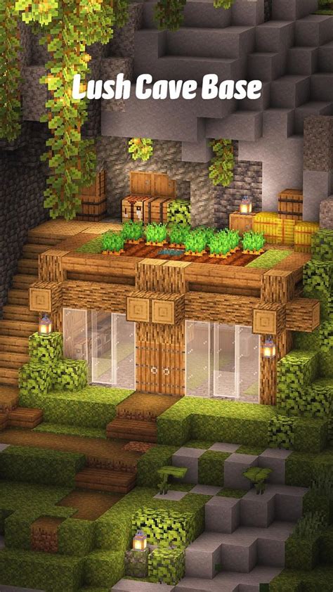 Lush Cave Starter House Base Easy Minecraft Houses Minecraft