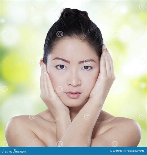 Beauty Face Of Chinese Female Model Stock Photo Image Of Human Girl