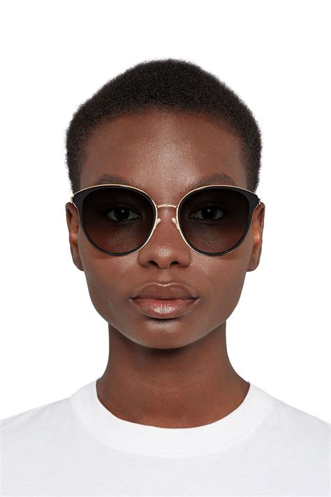 givenchy d frame gold tone and acetate sunglasses the outnet