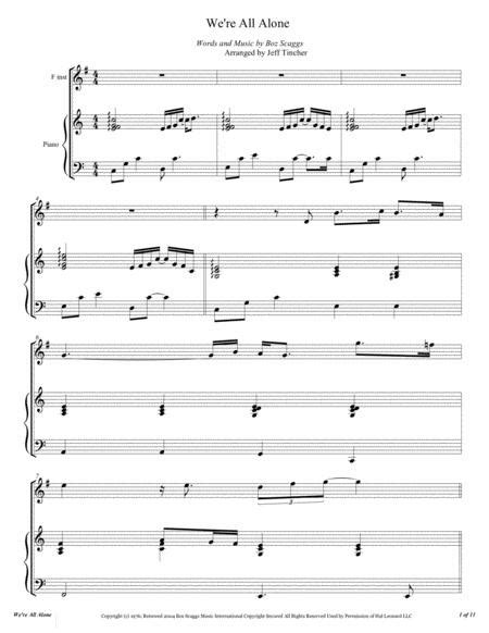 Were All Alone By Boz Scaggs Digital Sheet Music For Score And Part