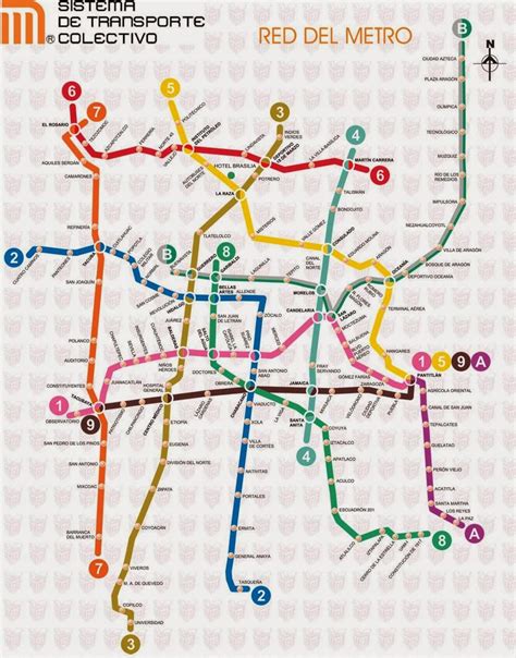 Mapa Red Del Metro De La Ciudad De Mexico