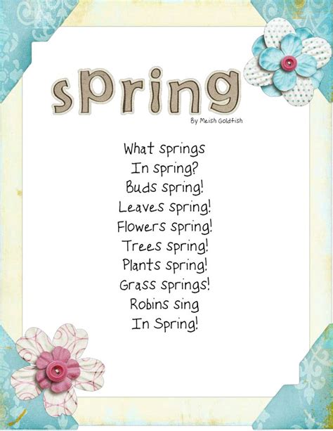 Spring Spring Spring Kid Kids Poems And Spring