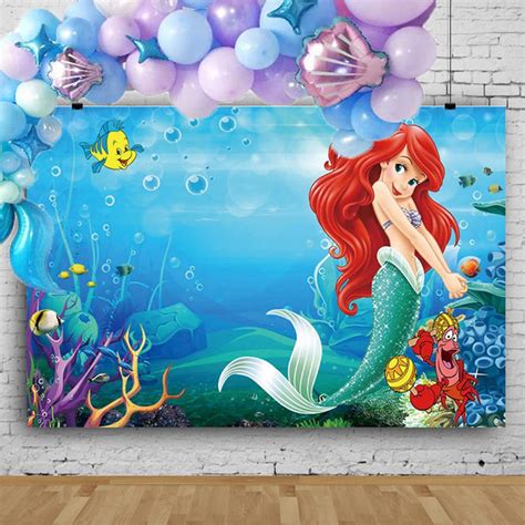 7x5ft Mermaid Backdrop Under The Sea Little Mermaid Fairy Tale Etsy