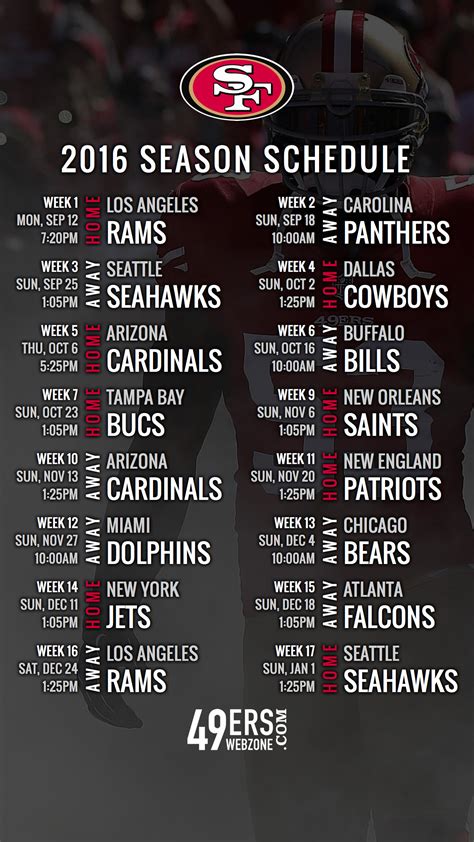 49ers Schedule 2024 Printable Pdf Coreen Tuesday