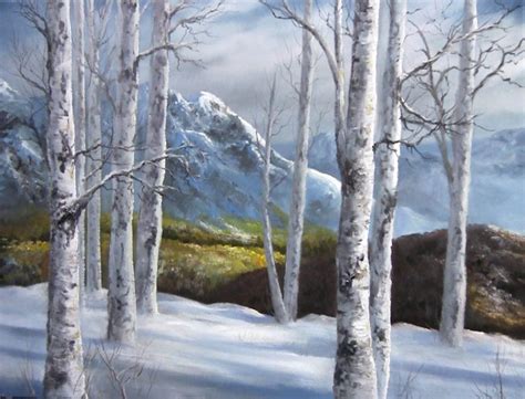 Paint With Kevin Winter Birch Forest Kevin Hill Paintings Paint