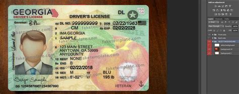 Downloadable Blank Georgia Drivers License Template Printable Templates