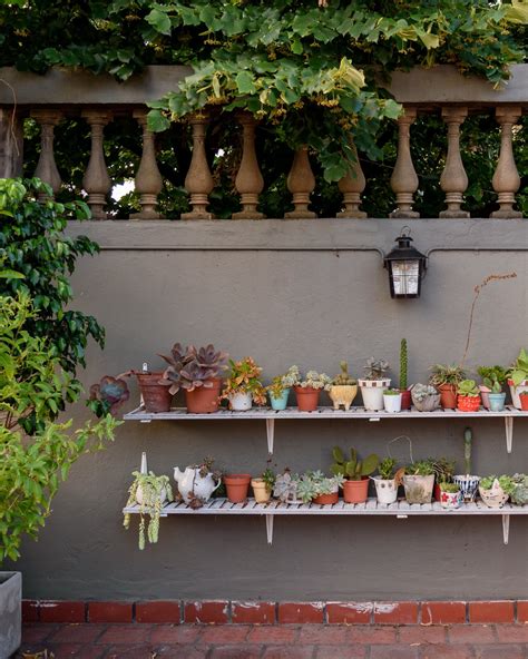 Salvaged Window Shutters Were Repurposed As Plant Shelves Its Gaps