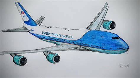 A jet is an aircraft propelled by jet engines. AIR FORCE ONE, Boeing 747,drawing timelapse | Aviones de ...