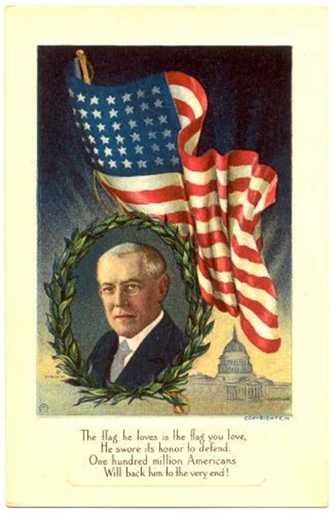 President Woodrow Wilson 27th Us President 1913 21 Flag Series No 4