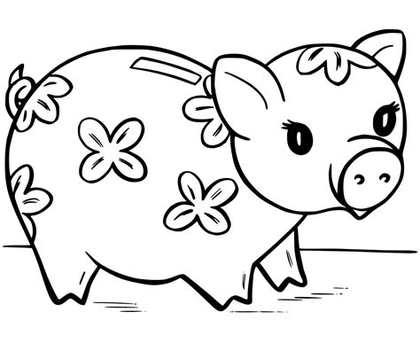 Other great ideas for text: Piggy Bank Coloring Page at GetColorings.com | Free ...