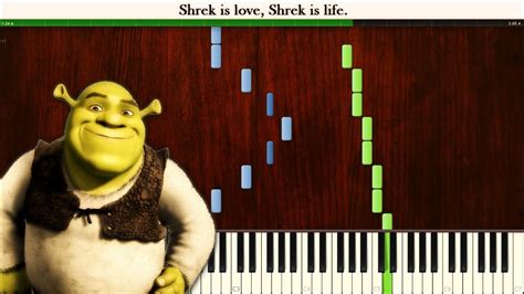 Synthesia Shrek Is Love Shrek Is Life Piano Tutorial