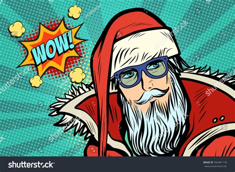 Wow Hipster Santa Claus Christmas Holiday Stock Illustration 764381176