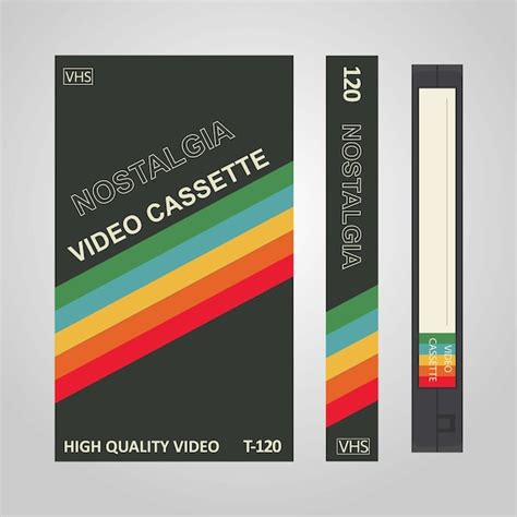 Premium Vector Retro Style Black Vhs Cassette With Cover