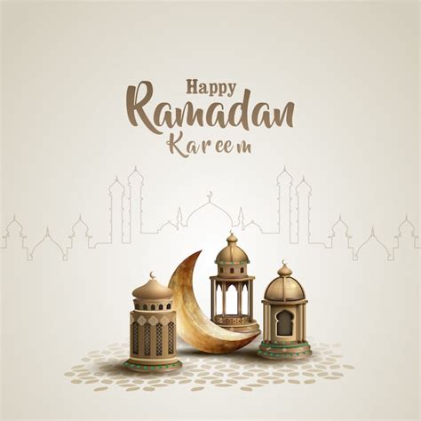 Premium Vector Islamic Greeting Ramadan Kareem Card Design Template