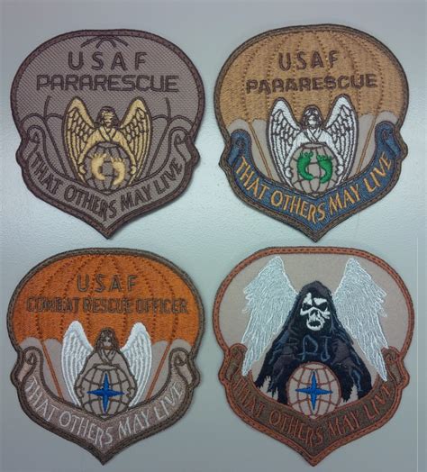 The Usaf Rescue Collection Usaf Pararescue Golden Angel Patch Set