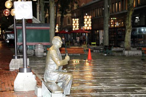Statue Of Red Auerbach At Faneuil Hall Photograph By Vadim Levin