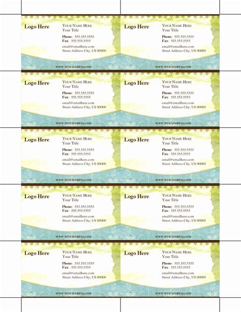 Business Card Template Free Printable Unique 8 Best Of Printable