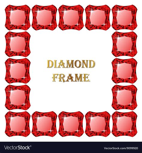 Ruby Square Frame Royalty Free Vector Image Vectorstock