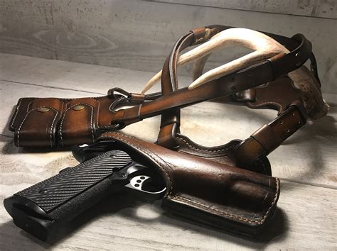 Free Initials Handmade Customizable Leather 1911 Pistol Shoulder