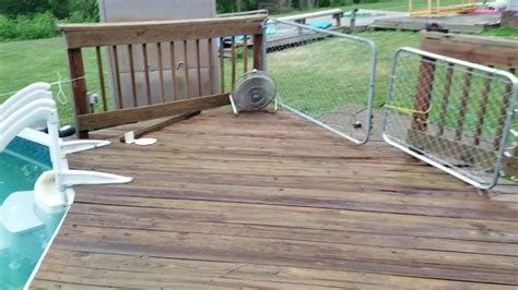 Staining My Pool Deck Youtube