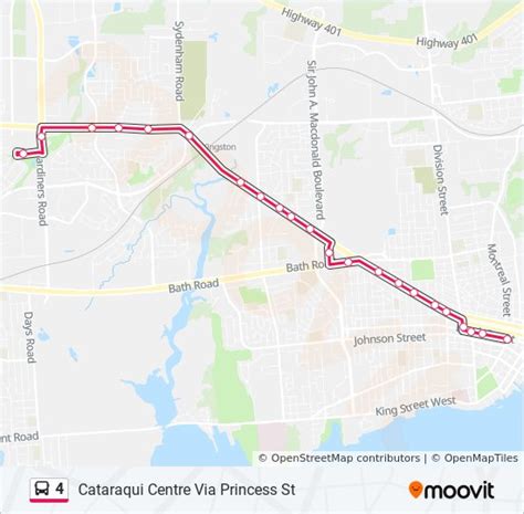 4 Route Schedules Stops And Maps Cataraqui Centre Via Princess St