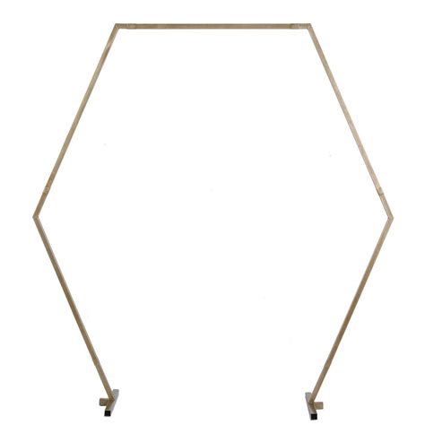 8ft Tall Gold Hexagonal Metal Wedding Arch Photo Booth Backdrop