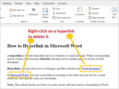 How To Hyperlink In Word Insert Edit And Remove A Hyperlink