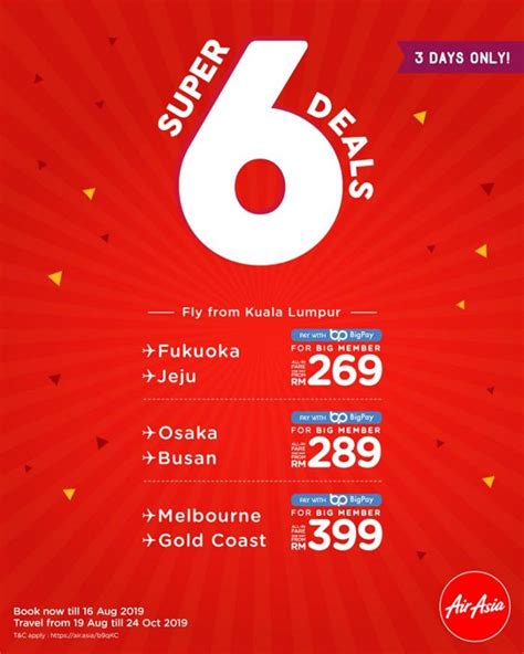 All of coupon codes are verified and tested today! 14-16 Aug 2019: AirAsia Super 6 Deals Promo ...