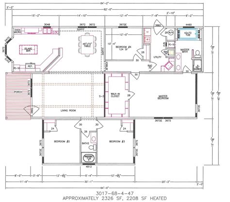 4 Bedroom Floor Plan F 3017 Hawks Homes Manufactured