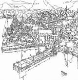Colouring Adults Urban Coloring Fantastic Cities Visitar sketch template