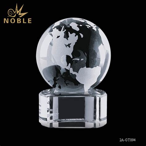 Custom Crystal Globe Award Trophy On Clear Base Buy Crystal Globe