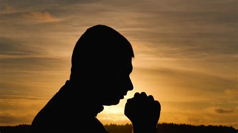 Silhouette Of Man Praying At Sunset Concept Stock Footage Sbv 320018547