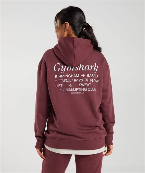 Gymshark Social Club Oversized Hoodie Cherry Brown Gymshark