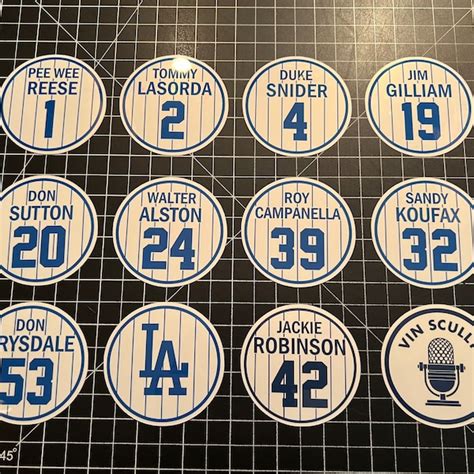 Los Angeles Dodgers Retired Numbers Etsy