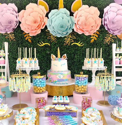 Unicorn 4th Birthday Party Cake Cupcakes Cake Pops Rice Krispy Tr