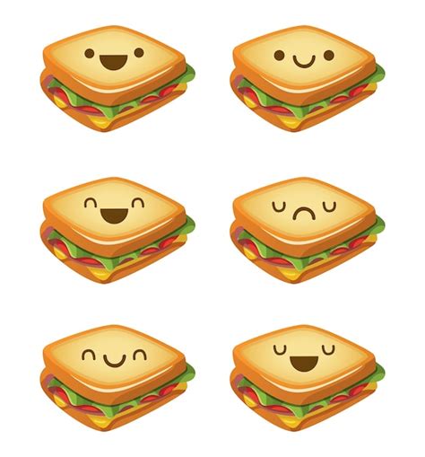 Premium Vector Sandwich Illustration Kawaii